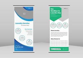 wasservice oprollen bannerontwerp, wasservice folderontwerp, wasservice postersjabloon, wasservice oprollen promotionele service bannerontwerp, wasreiniging dl flyer vector