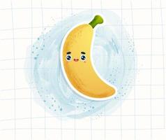 schattige banaan aquarel sticker vector