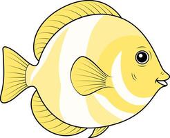 schattig geelvintonijn tonijn vis tekenfilm. illustratie geïsoleerd Aan een wit achtergrond. vector