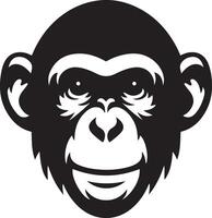 bonobo aap hoofd silhouet illustratie. vector