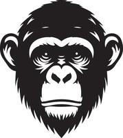 bonobo aap gezicht silhouet illustratie. vector