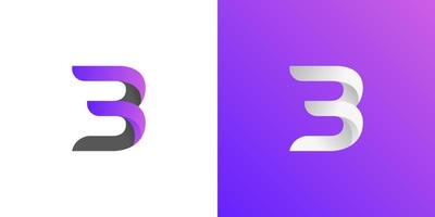 letter b logo-ontwerp. eenvoudig en schoon letter b-ontwerp met moderne paarse kleur. vector illustratie