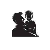 vader en zoon silhouet Aan wit achtergrond. vader en zoon logo, illustratie. vector