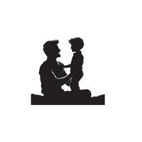vader en zoon silhouet Aan wit achtergrond. vader en zoon logo, illustratie. vector