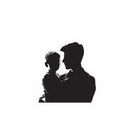 vader en zoon silhouet Aan wit achtergrond. vader en zoon logo, illustratie. vector