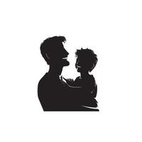 vader en zoon silhouet Aan wit achtergrond. vader en zoon logo, illustratie. vector