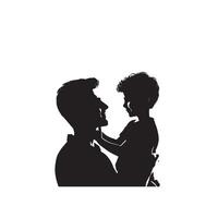 vader en zoon silhouet Aan wit achtergrond. vader en zoon logo, illustratie. vector