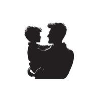 vader en zoon silhouet Aan wit achtergrond. vader en zoon logo, illustratie. vector