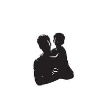 vader en zoon silhouet Aan wit achtergrond. vader en zoon logo, illustratie. vector