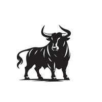 stier silhouet Aan wit achtergrond. koe illustratie. stier logo ,koe logo vector