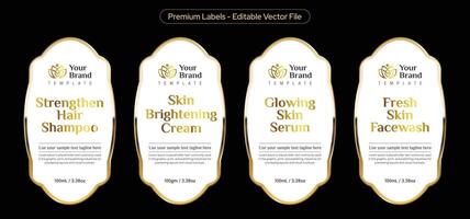 serum reiniger gezicht wassen shampoo etiket ontwerp sjabloon vector