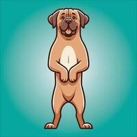 mastiff hond staat Aan achter poten illustratie vector