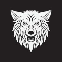 vectorillustratie van een wolf. dierenkopontwerp voor logo en t-shirtontwerp vector