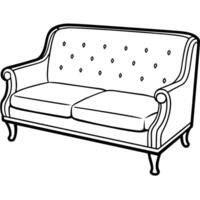 lijn illustratie van meubilair Product, sofa vector