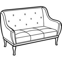lijn illustratie van meubilair Product, sofa vector