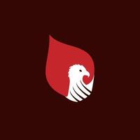 duif silhouet logo ontwerp, illustratie van een wit duif icoon met een rood staart vector