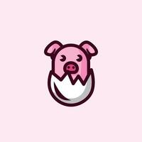 ping varken logo ontwerp binnen uitkomen ei vector