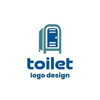 blauw minimalistische modern toilet logo ontwerp vector