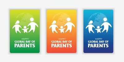 reeks grafisch van globaal dag van ouders mooi zo voor globaal dag van ouders viering. vlak ontwerp. folder ontwerp. vector