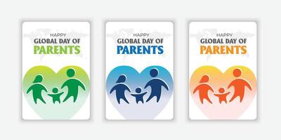 reeks grafisch van globaal dag van ouders mooi zo voor globaal dag van ouders viering. vlak ontwerp helling kleur modern. vector