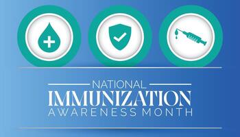 nationaal immunisatie bewustzijn maand is opgemerkt elke jaar Aan augustus.banner ontwerp sjabloon illustratie achtergrond ontwerp. vector