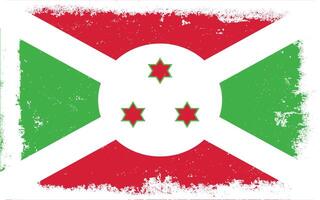 wijnoogst vlak ontwerp grunge Burundi vlag achtergrond vector