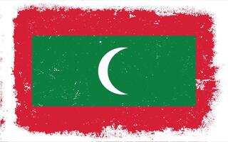 wijnoogst vlak ontwerp grunge Maldiven vlag achtergrond vector