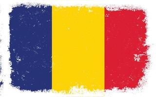 wijnoogst vlak ontwerp grunge Tsjaad vlag achtergrond vector