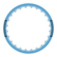 gemakkelijk blauw sier- ronde sticker duidelijk etiket blanco achtergrond zegel ontwerp vector