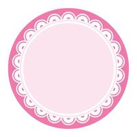 gemakkelijk elegant stoutmoedig roze kant versierd met circulaire rand ontwerp vector