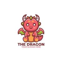 schattig draak logo ontwerp vector