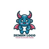 schattig weinig demon logo ontwerp vector