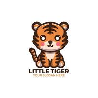 schattig weinig tijger logo ontwerp vector