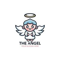 schattig engel logo ontwerp tekenfilm karakter vector