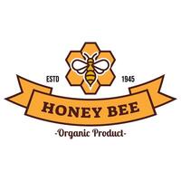 bij bijenkorf en honing logo vlak ontwerpbij bijenkorf en honing logo vlak ontwerp vector