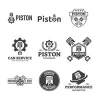 reeks van automotive zuiger werkplaats logo ontwerp modern insigne stijl Op maat auto onderhoud motor afstemmen omhoog logo. vector