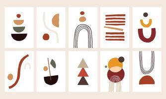 boho abstracte minimalistische achtergrond. Boheems kleurontwerp in minimalistische stijl voor een comfortabel en esthetisch project. moderne minimale illustratie voor kunstdruk en elk creatief project. vector