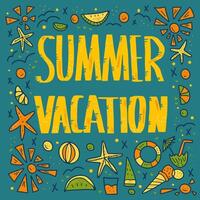 zomer vakantie citaat. kleur illustratie. vector