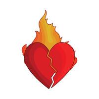 illustratie van gebroken hart brand vector