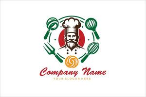 keuken chef logo ontwerp vector