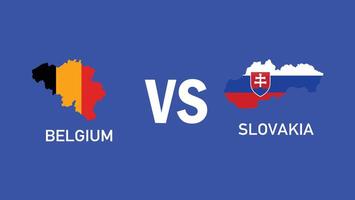belgie en Slowakije bij elkaar passen ontwerp embleem kaart Europese landen 2024 teams landen Europese Duitsland Amerikaans voetbal symbool logo illustratie vector
