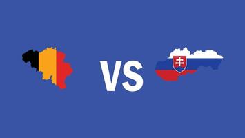 belgie en Slowakije bij elkaar passen ontwerp vlag kaart Europese landen 2024 teams landen Europese Duitsland Amerikaans voetbal symbool logo illustratie vector