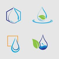 water laten vallen reeks logo sjabloon illustratie ontwerp vector