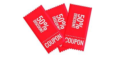 korting coupon tegoedbon in 3d stijl uitverkoop. vector