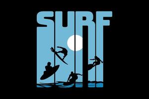 surfing strand illustratie ontwerp vector