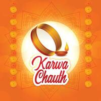 Hindoe festival van karwa chauth groet achtergrond ontwerp vector