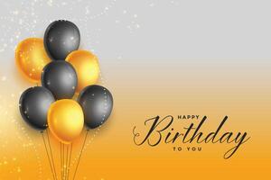 gelukkig verjaardag goud en zwart viering achtergrond ontwerp vector