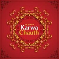 decoratief gelukkig karwa chauth festival groet ontwerp vector