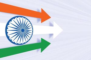 in beweging vooruit pijl in Indisch vlag kleur concept vector