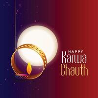 festival kaart ontwerp voor karwa chauth evenement vector